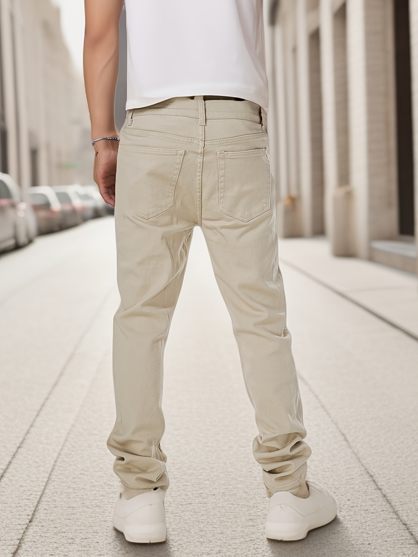 Men s Slim- Cotton Jeans - , Casual Denim with Ripped Detail details 1