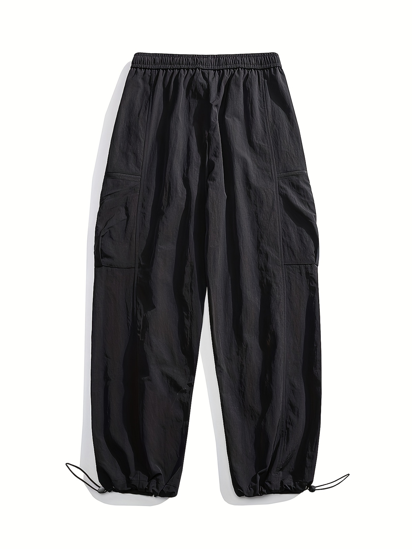 Relaxed Fit, Men -Inspired Cargo Pants - Nylon, Casual Fit with Drawstring Waist for Spring/Fall details 1