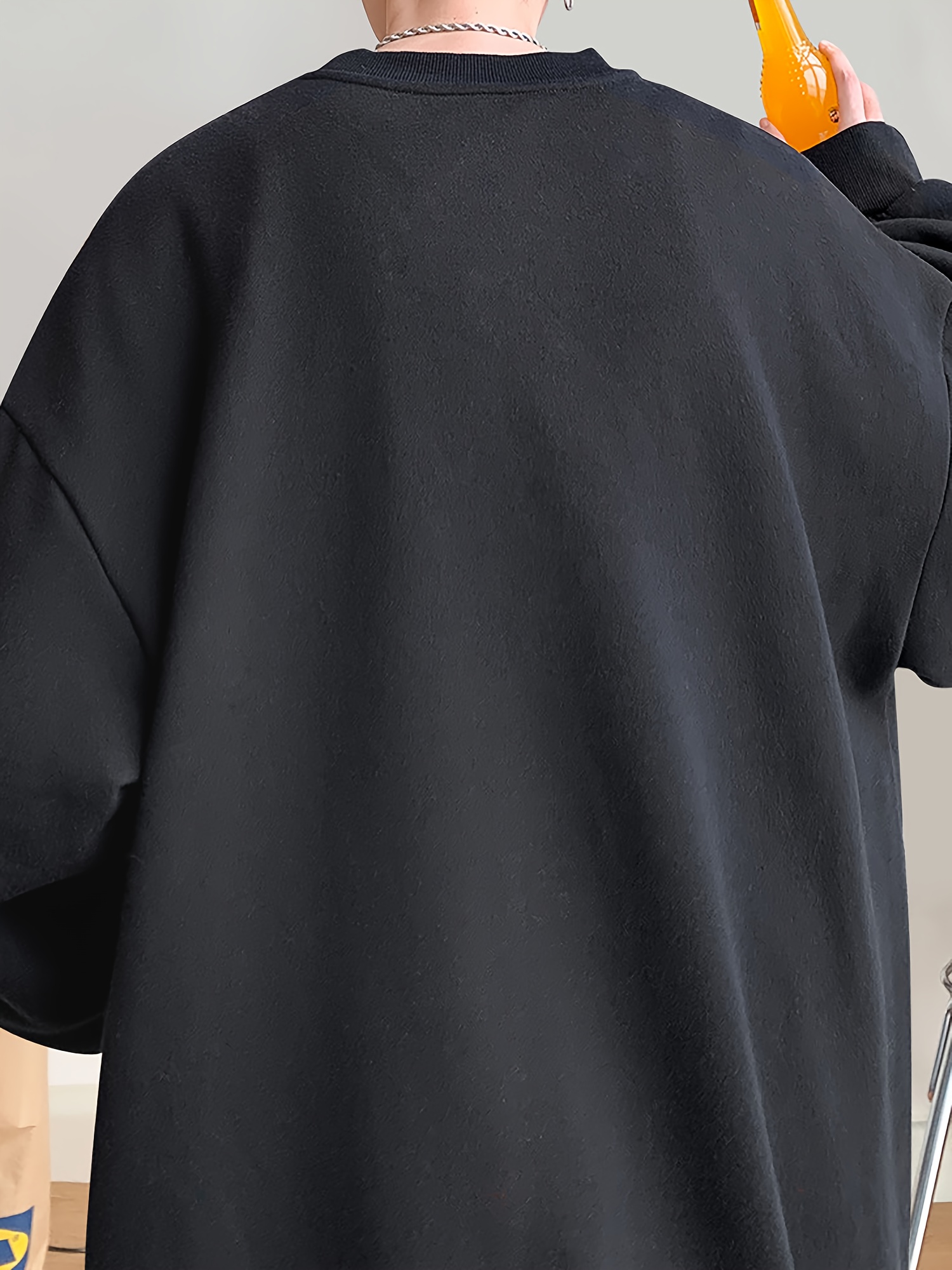 casual geometric sweatshirt for men polyester knit fabric long sleeve regular fit round neck comfortable and trendy unisex hoodie details 12