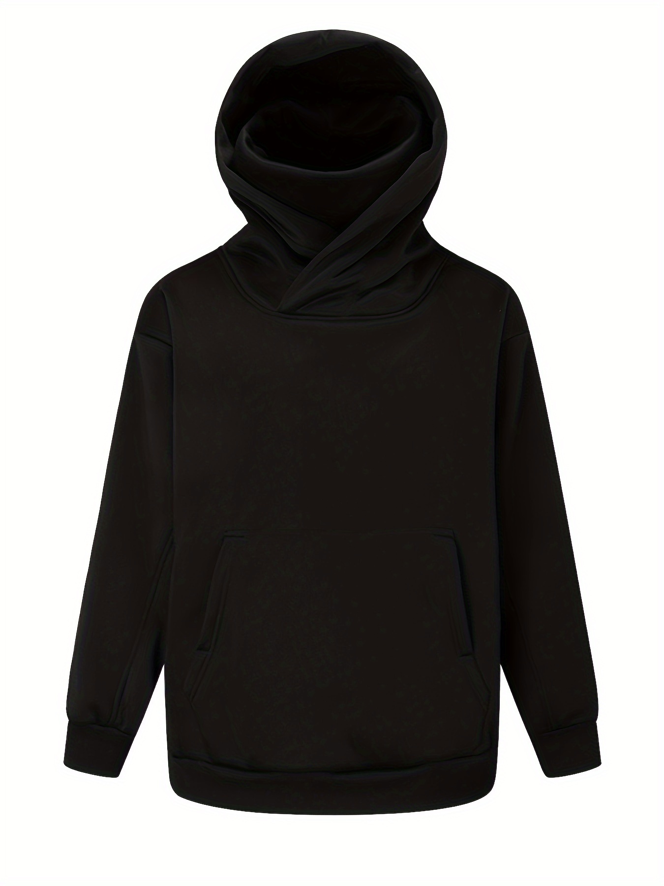 mens heavy plush hoodie ninja oversize shoulder pullover novelty hoodie hoodie details 8