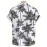 Tropical Coconut Tree Pattern Print Men's Short Sleeve Button Up Lapel Shirt For Summer Resort Holiday, Hawaiian Style