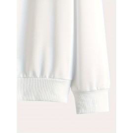 Featuring Textures Design Letter BOYS CLUB Printed Men's Crew Neck And Long Sleeve Sweatshirt, Casual Style, Breathable, Comfortable, Stylish Street Fashion Pullover Sweatshirt