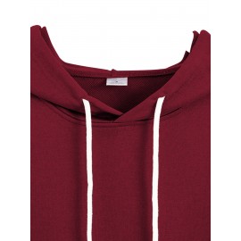 1pc Dr Pepper Print Men'S Casual Hoodie - Cozy Long Sleeve Pullover with Hood, Polyester Fabric, Regular Fit, Stretchy, for Autumn/Winter