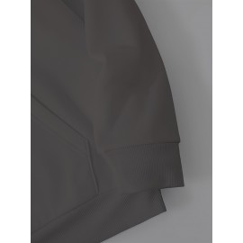 Men's Casual Hoodie with Unique Print Design - Soft Polyester, Machine Washable, Loose Fit Pullover with Kangaroo Pocket